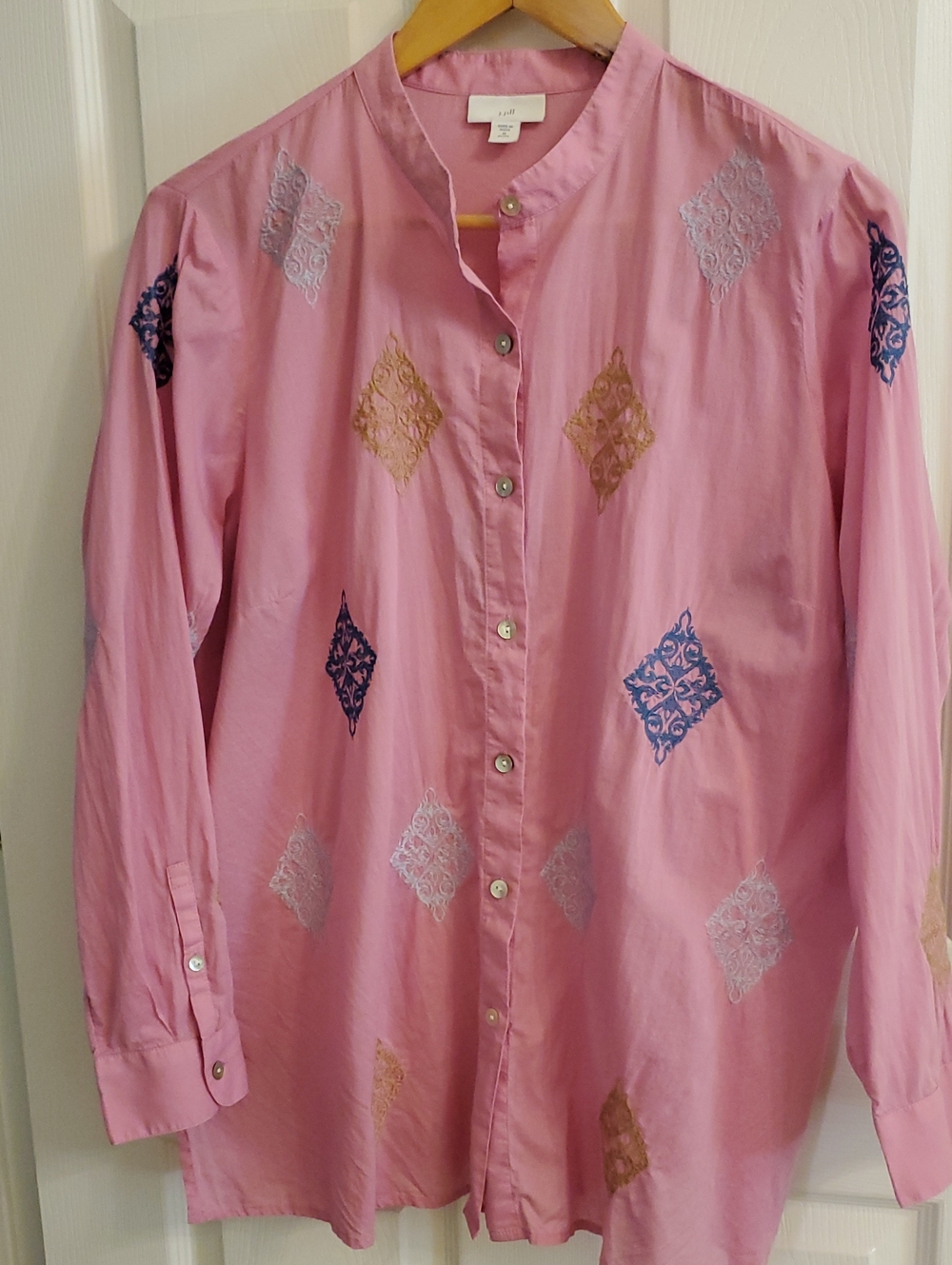 EUC J. Jill Pink Collared Blouse with Brand Tag